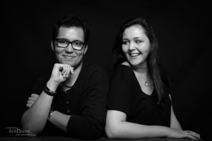 Portrait carré studio photographe noir et blanc couleur Saint brieuc Christelle Anthoine