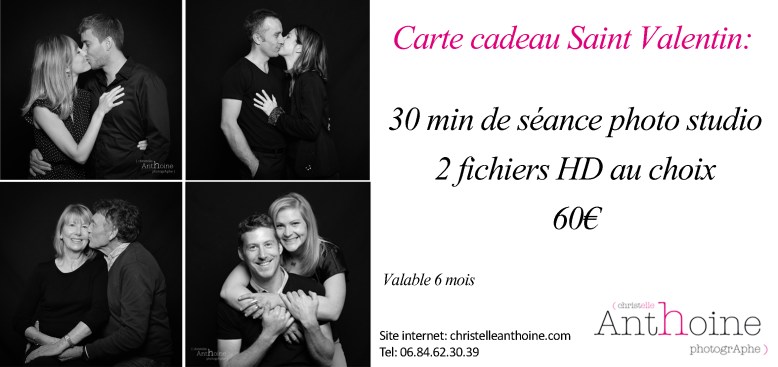 Carte cadeau séance photo saint valentin photographe Bretagne